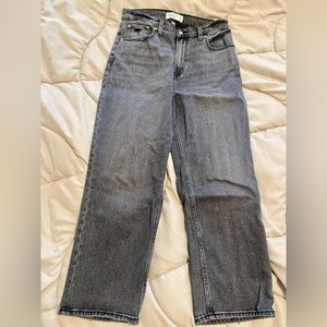 Abercrombie Size 8S High Rise Ankle Straight Black Jeans